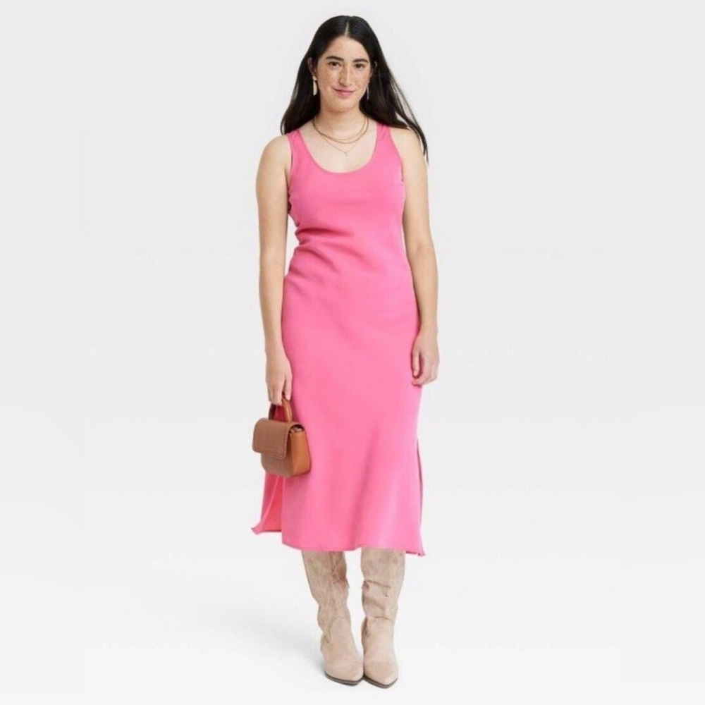 NEW Universal Thread Pink Midi Slip Dress NWT New Barbie Pink🩷